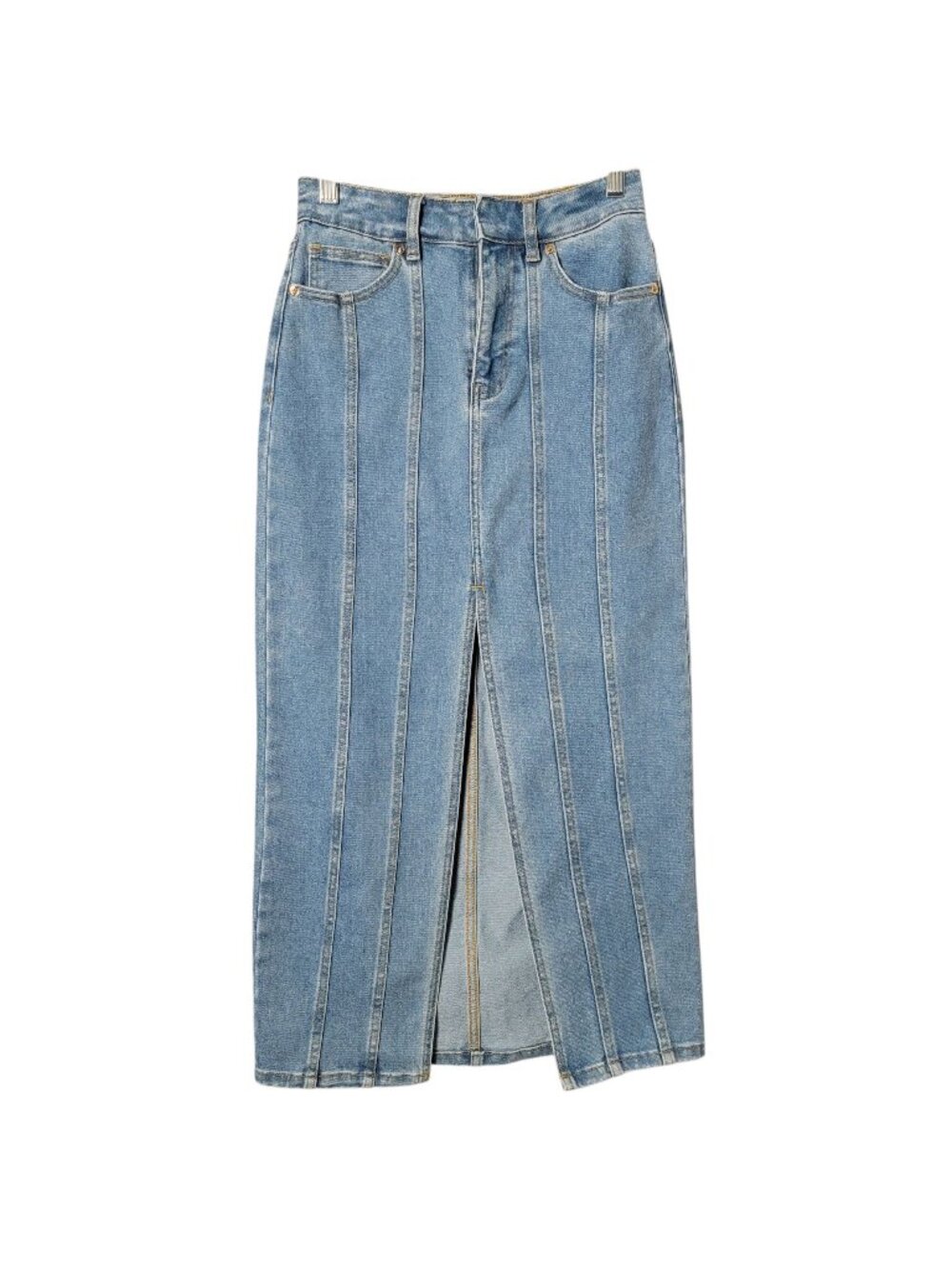 House of Harlow 1960 Nicole Richie Womens Denim Jean Skirt Front Slit Size 2